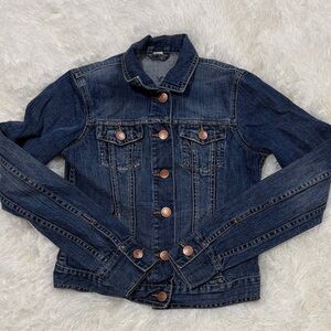 Women’s American Eagle Dark Blue Denim Jacket - Classic Jean Jacket Size XS